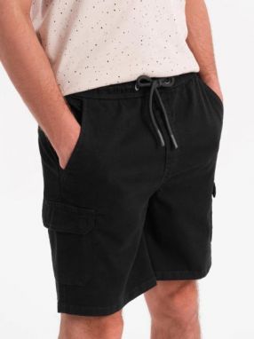 Jedinečné čierne kapsáčové kraťasy V4 SRCG-0190
