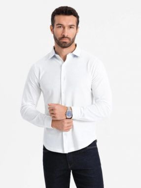 Ležérna biela pánska košeľa V1 SHCS-0177