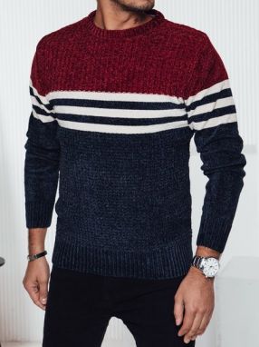 Sveter s ozdobnými pásikmi modrý