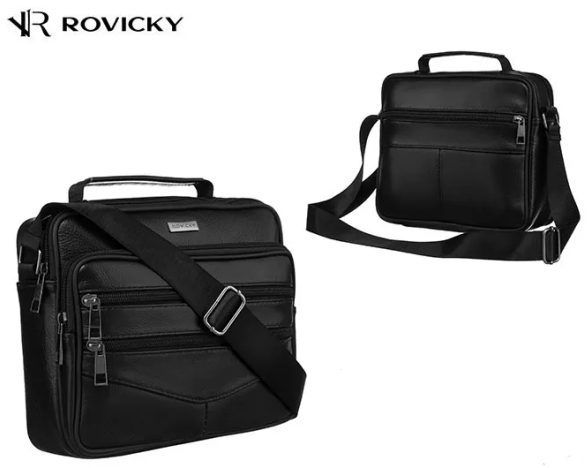 Kožená čierna pánska taška Rovicky