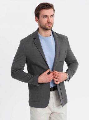 Športové grafitové slim fit sako  V1 BLZB-0101