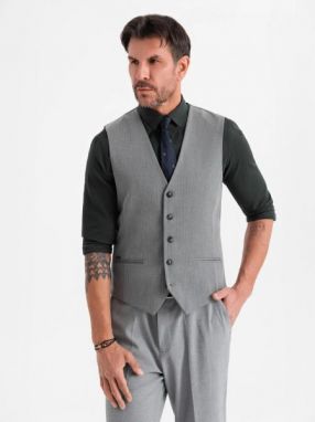 Elegantná pánska šedá vesta V1 BLZV-0143