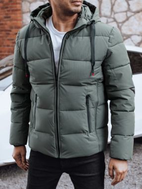 Trendy zimná bunda s kapucňou v šedom prevedení