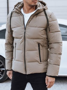 Trendy zimná bunda s kapucňou v béžovom prevedení