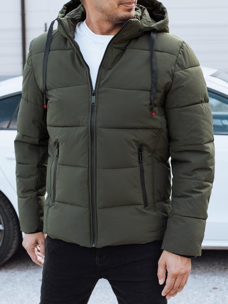 Trendy zimná bunda s kapucňou v zelenom prevedení