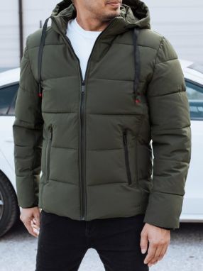 Trendy zimná bunda s kapucňou v zelenom prevedení