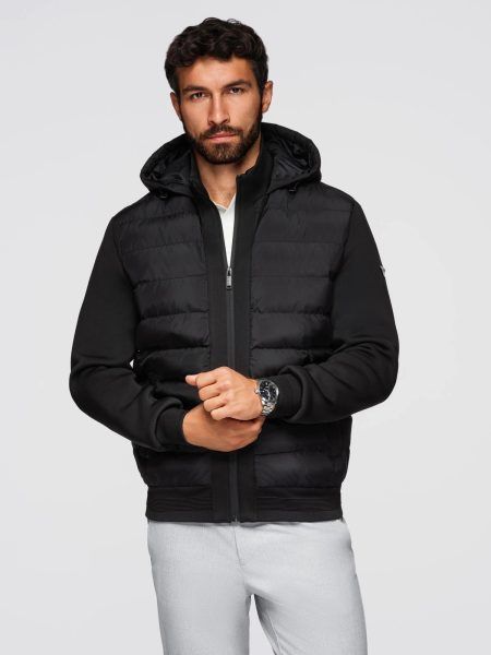 Prešívaná čierna bomber bunda V1 JALP-0298