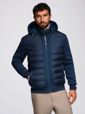 Prešívaná tmavomodrá bomber bunda  V2 JALP-0298