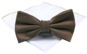 Elegantný hnedý pánsky motýlik Chattier