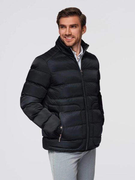 Atraktívna čierna bomber bunda V1 JALP-0218
