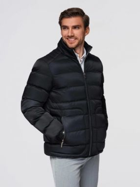 Atraktívna čierna bomber bunda V1 JALP-0218