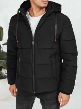 Trendy zimná bunda s kapucňou v čiernom prevedení
