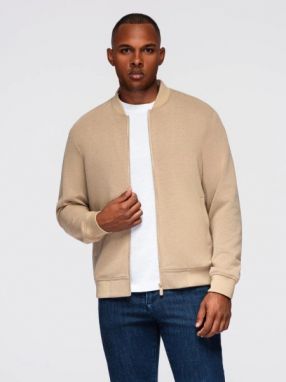 Béžová bomber bunda pre pánov V2 OM-JANP-0159