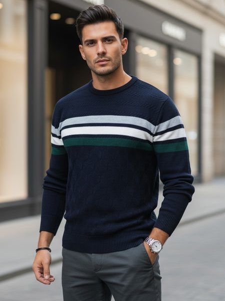 Trendy granátový pánsky sveter