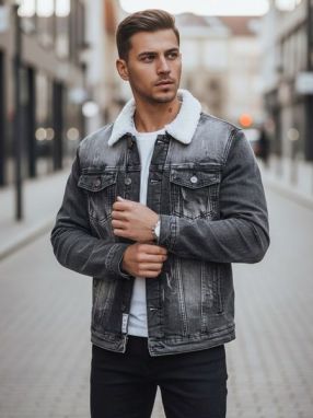 Originálna čierna prechodná rifľová bunda