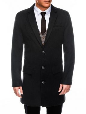 Elegantný čierny pánsky kabát C432