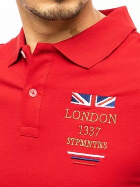 Červená polokošeľa s nášivkou London galéria