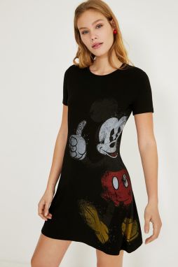 Desigual čierne šaty Vest Mickey