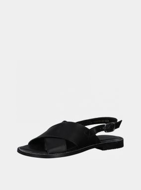 Tamaris čierne kožené sandále
