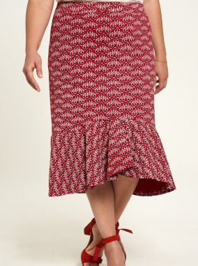 Tranquillo červené sukňa s geometrickými vzormi