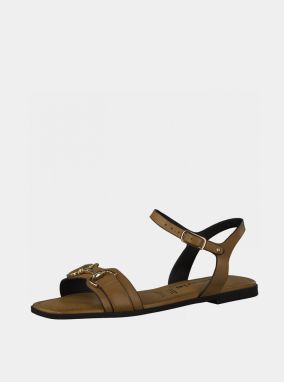 Tamaris hnedé kožené sandále