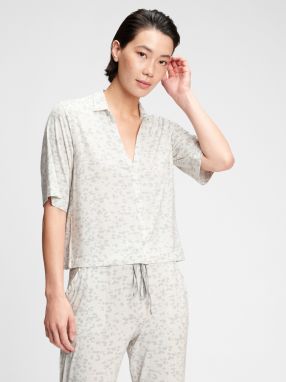 GAP biele dámska košeľa na spanie truesleep button-front top in modal