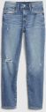 GAP modré džínsy mid rise distressed true skinny galéria