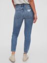 GAP modré džínsy mid rise distressed true skinny galéria