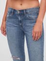 GAP modré džínsy mid rise distressed true skinny galéria