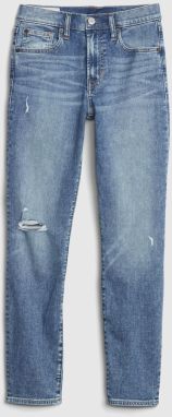 GAP modré džínsy mid rise distressed true skinny galéria