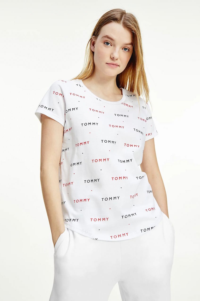 Tommy Hilfiger biele dámske tričko SS Tee Print s logom