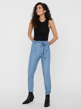 Vero Moda modré skrátené nohavice Mia galéria