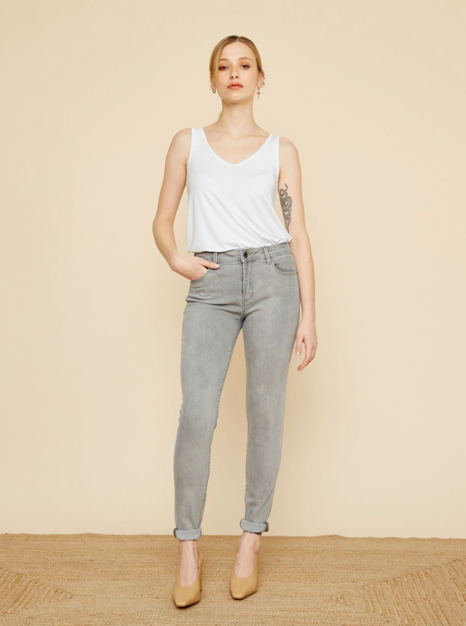 ZOOT sivé skinny fit džínsy Pippa