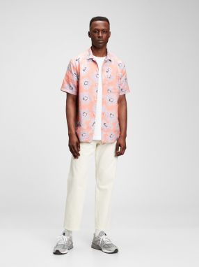 GAP ružové pánska košeľa Short sleeve camp collar galéria
