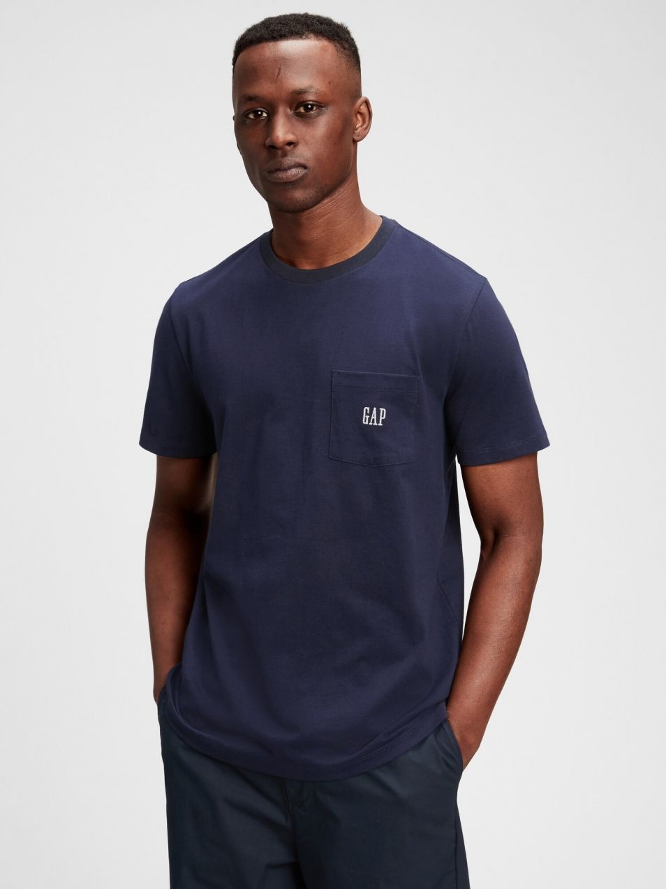 GAP modré pánske tričko Logo pocket