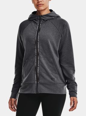 Under Armour sivé dámska mikina Rival Terry Taped FZ Hoodie