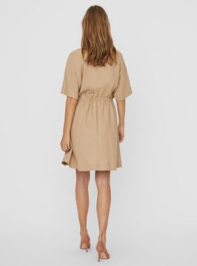 Vero Moda béžové košeľové šaty Haf galéria