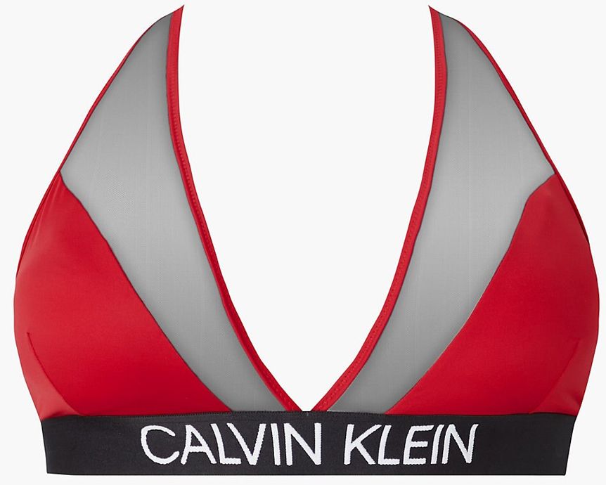 Calvin Klein červené horný diel plaviek Hight Apex Triangle-RP