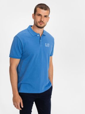 GAP modré pánske polo tričko Logo pique