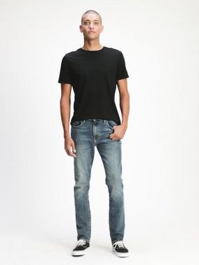 GAP modré pánske džínsy Skinny galéria