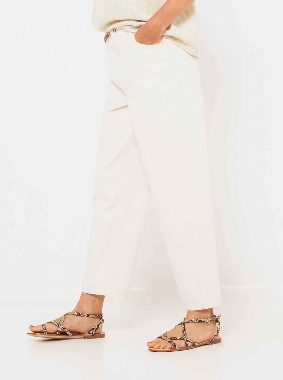 CAMAIEU smotanové/krémové straight fit nohavice