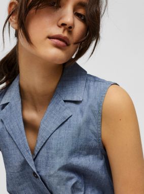 Vero Moda modré košeľové šaty Sandy galéria
