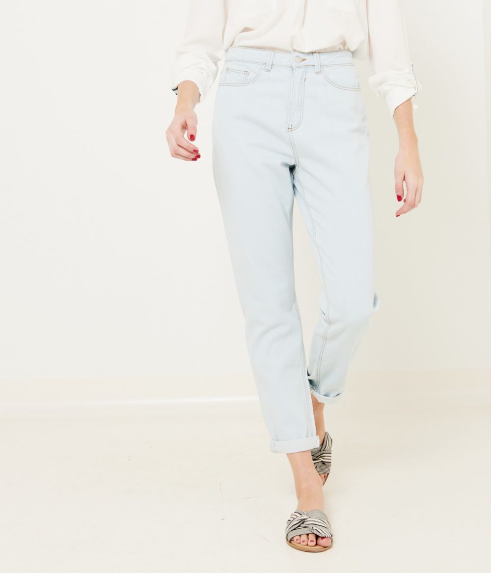 CAMAIEU modré trojštvrťové slim fit džínsy
