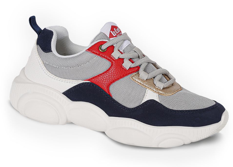 Lee Cooper biele chunky tenisky Tricolor with Gold