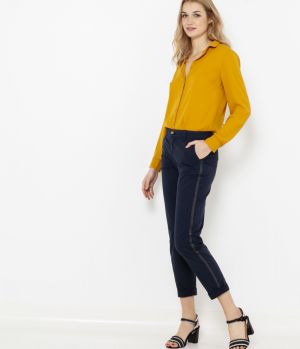 CAMAIEU modré straight fit skrátené nohavice galéria