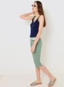 CAMAIEU zelené trojštvrťové slim fit nohavice galéria