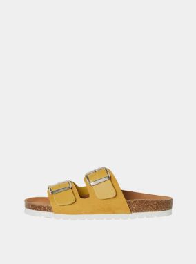Vero Moda žlté kožené šľapky Carla