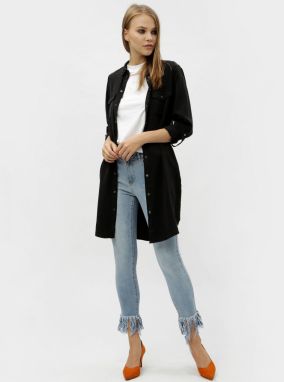 Čierne košeľové šaty s vreckami VERO MODA Silla galéria