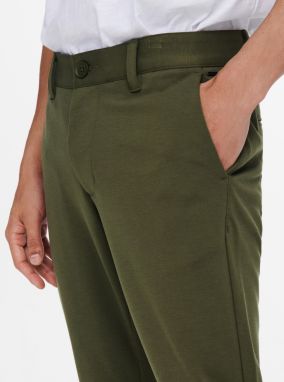 ONLY & SONS khaki pánske nohavice Mark galéria