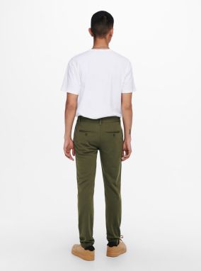 ONLY & SONS khaki pánske nohavice Mark galéria